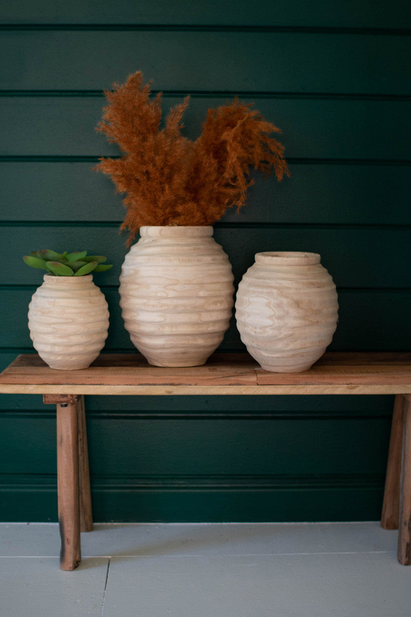 Natural Wood Gourd Pots ~ 3 Sizes